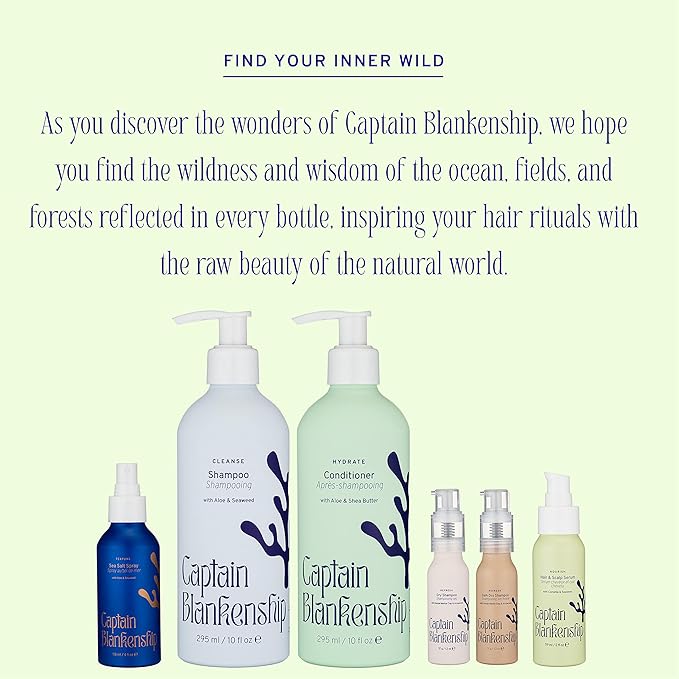 Captain Blankenship Cleanse Shampoo | Nourishes, Hydrates & Restores Shine to Dry, Dull Hair | Color-Safe, Organic, Sulfate-Free, Vegan Haircare - 10 oz
