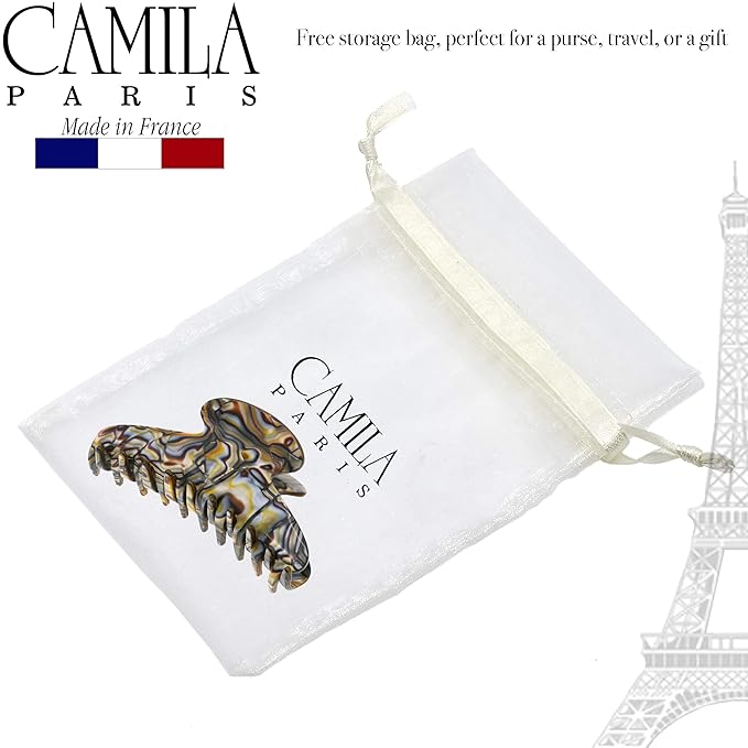 Camila Paris CP3036 French Hair Clip for Thick, Long, Curly & Wavy Hair - Handmade Onyx, Girls' Big Claw Clip, Strong Hold