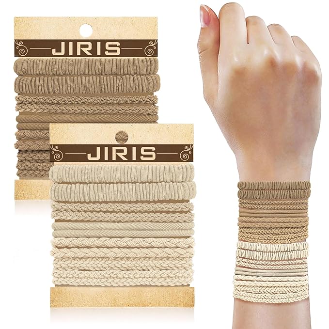 JIIRS 20PCS Boho Hair Ties,Elastic Bracelets,Elastic Hair Ties, Hair Bands For Ponytails,Ponytail Holder for Thick or Thin Hair,Boho Hair Bracelets No-Damage For Daily Life, Sport, Working(Set4)