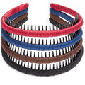 STHUAHE4PC Multicolor Protection Resin Teeth Comb Hair Hoop Hairband Headband Hair Accessories for female by Beauty hair (black+brown+blue+red)