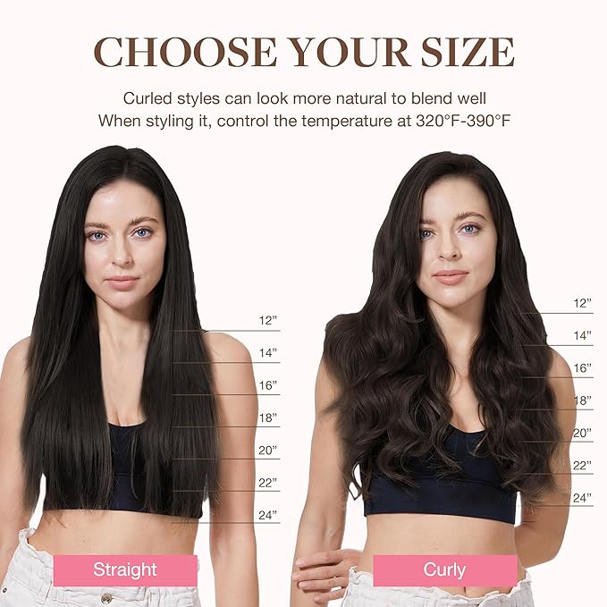 GOO GOO Clip in Hair Extensions Real Human Hair, Remy Human Hair Extensions Clip ins for Women, Natural Human Hair, 14inch 120g 7Pcs, 2A Light Brown