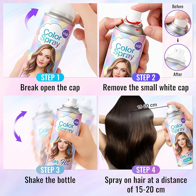 Temporary Green Hair Color Spray – 1-Day Washable Hair Color for Women Kids Men, Bright Hair Spray for Halloween, Cosplay, Costumes, Parties, Festivals, Crazy Hair Day, DIY Hair Looks