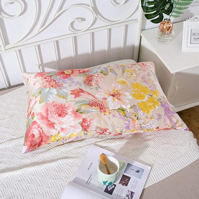 SLPBABY Silk Pillowcase for Hair and Skin with Hidden Zipper Print (King, Pattern16)