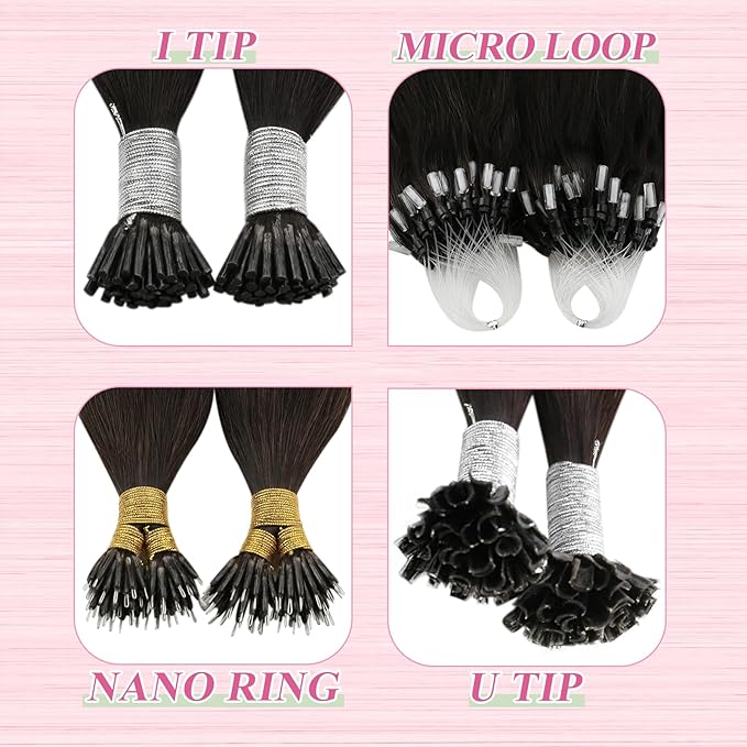 YoungSee U Tip Hair Extensions Darkest Brown Balayage 18IN Utip Hair Extensions Human Hair Ombre Darkest Brown with Medium Browns Fusion Hair Extension K Tips Hair Extension Real Human Hair 50G 50s