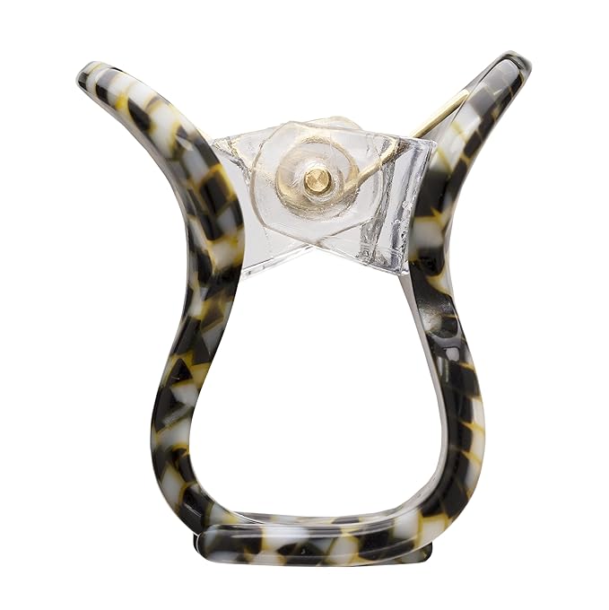 France Luxe Mini Oval Claw Clip - Classic - Opera Silver