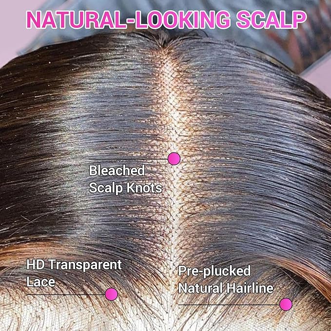 32 Inch Ombre Lace Front Wigs Human Hair Pre Plucked Colored 1B/30 Highlight Lace Front Wig 9X6 Body Wave Lace Front Wigs Human Hair Honey Balayage Wigs Human Hair Wig for Women