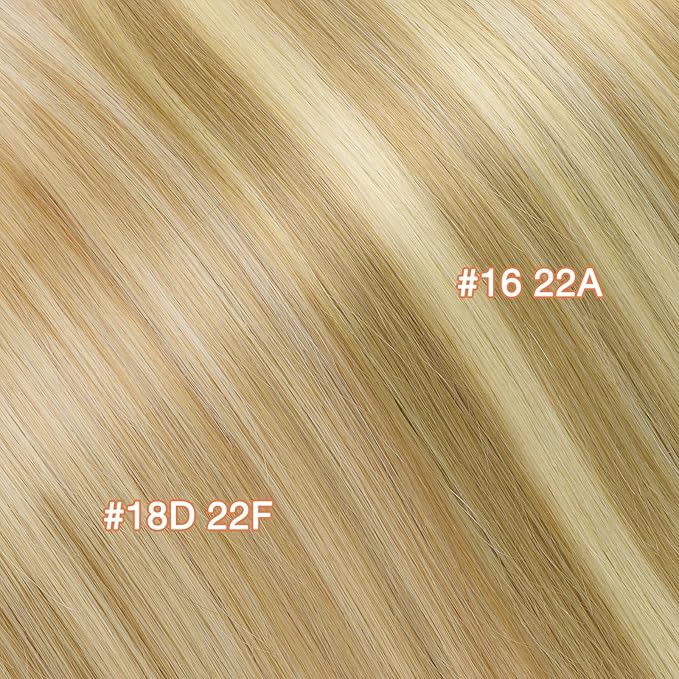 GOO GOO Invisi Edge Tape in Hair Extensions Human Hair, 18A/613A Dark Blonde Highlighted Bleach Blonde, 6pcs 24inch 18g, Virgin Remy Hair, Seamless Injected Tape, Natural Look