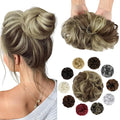 Messy Bun Hair Piece Wavy Curly Scrunchies Fluffy Donut Thick Updo Elegant Chignon Hairpieces for Women Girls, Blonde Mix Light Brown 1.4oz
