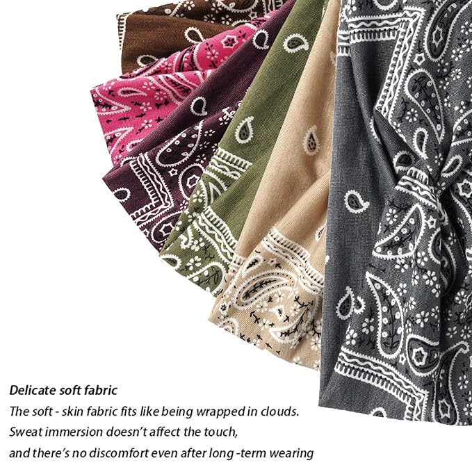 Soft skin-friendly anti-sweat anti-slip bandanna headband for women (G-6)