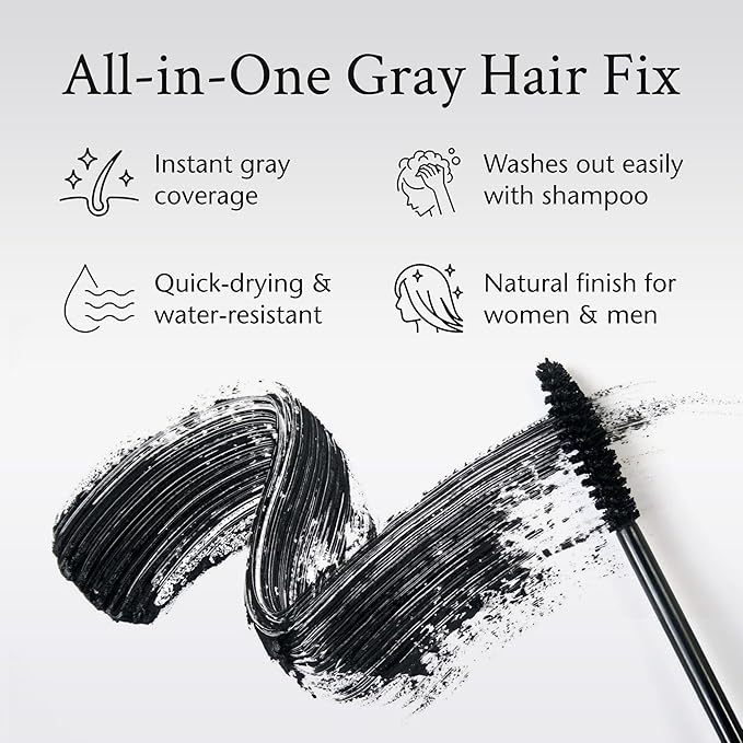 Boyd’s Brush It Away | Grey Hair Root Touch Up for Women & Men | Temporary Hair Color Mascara | Quick-Dry Water-Resistant Concealing Formula | Blonde, 5-Pack