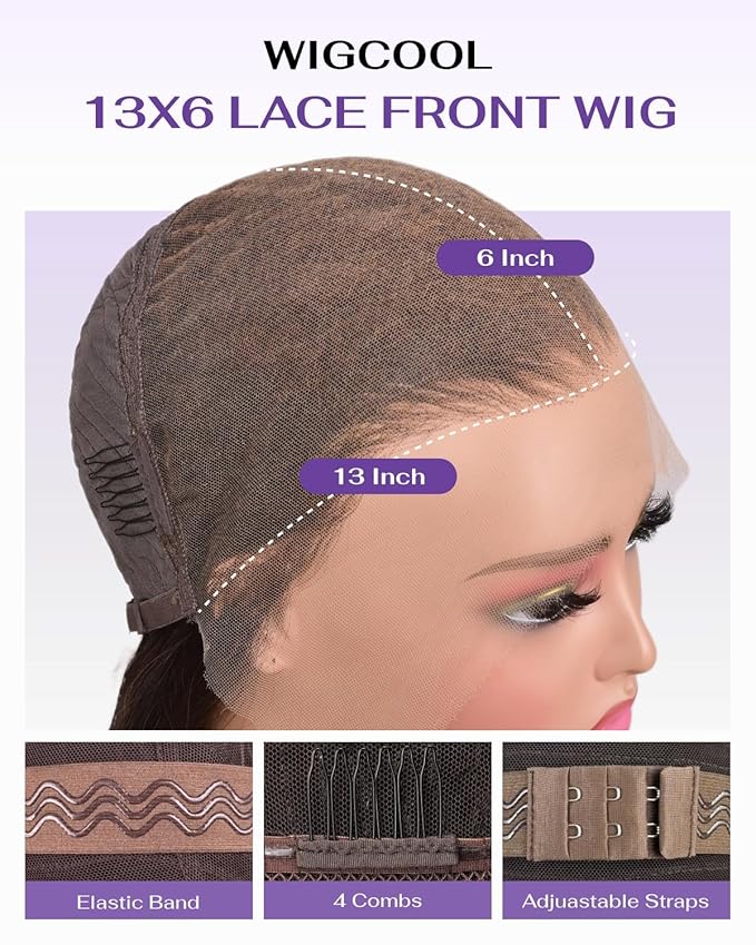 SKINLIKE Real HD Lace Wig 13x6 Full Frontal HD Lace Front Wigs Human Hair Pre Plucked Bleached Knots 180% Density 0.10mm Ultra-thin Invisible Lace Straight Human Hair Wigs For Women 24 Inch