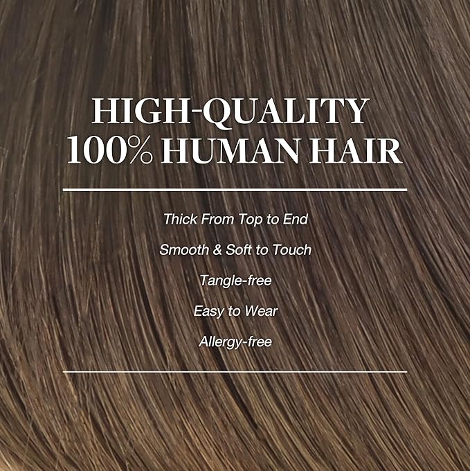 GOO GOO Clip in Hair Extensions Real Human Hair, Remy Human Hair Extensions Clip ins for Women, Natural Human Hair, 14inch 120g 7Pcs, 1D/2C/4E Chocolate Dip Color Melt