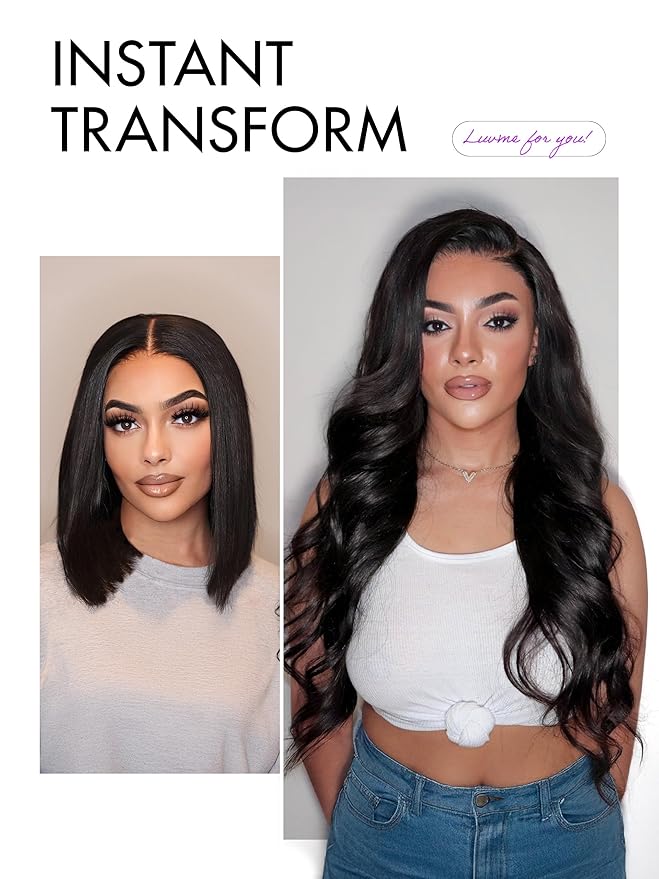 LUVME HAIR All-Day Comfort Wig Real Glueless 7x6 HD Lace 200% Density Hair Loose Body Wave PartingMax Lace Wigs Lace Front Wigs Human Hair Pre Cut Plucked Lace Frontal Glueless 26 Inches Natural Black