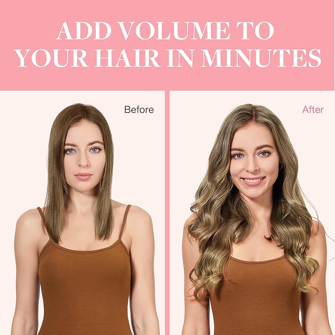 GOO GOO Clip in Hair Extensions Real Human Hair, Remy Human Hair Extensions Clip ins for Women, Natural Human Hair, 18inch 120g 7Pcs, 7 Bronde