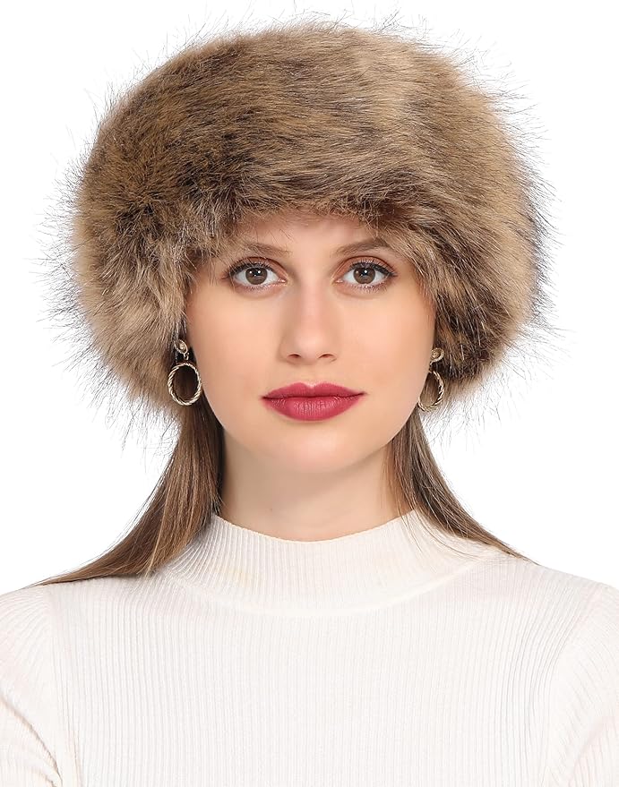 Faux Fur Headband for Women Winter Earwarmer Earmuff with Elastic
