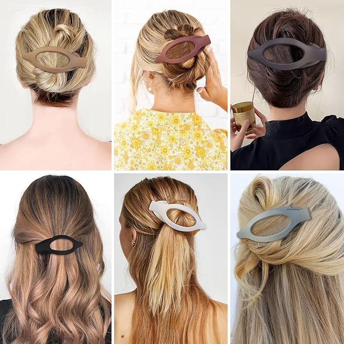 Flat Hair Clip 6 pcs Lay Down Claw Clips Hair Accessories for Women -Basic