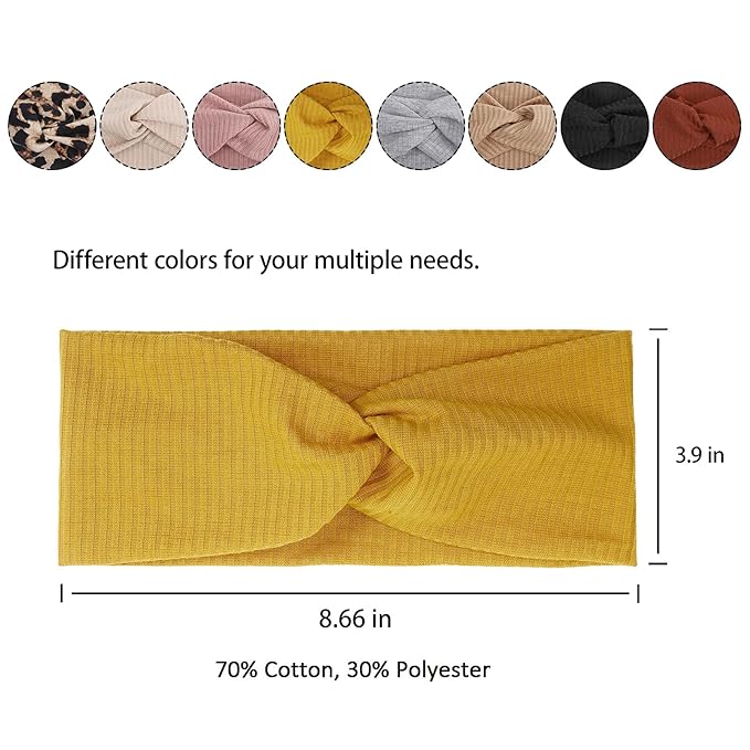 Tobeffect Headbands for Women Non Slip for Short Hair. Yoga Workout Running Sport Elastic Hair Bands for Women's Hair Twist Turban Hair Wrap for Girls