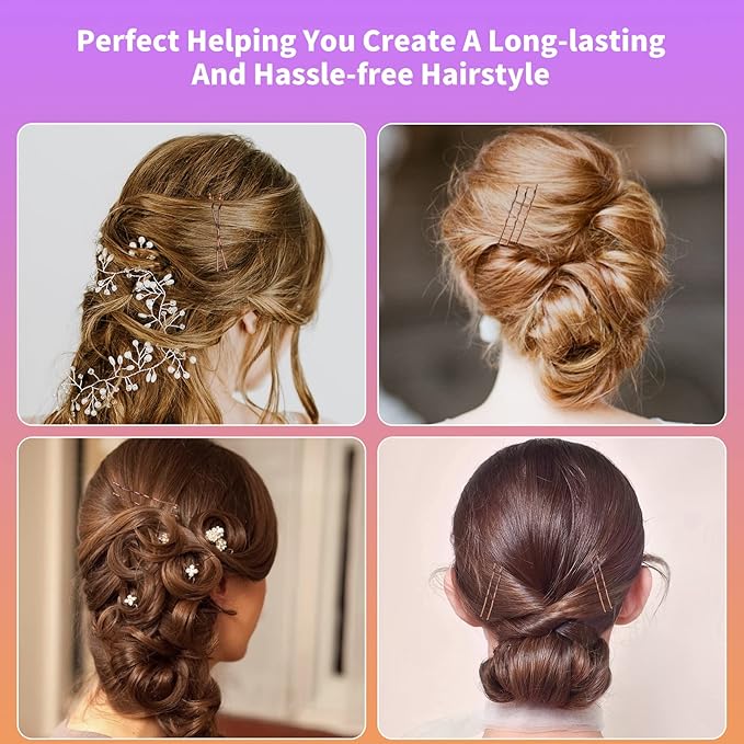 400Pcs Bobby Pins Brown, Cyluer Bobby Pin, 2 Inch Premium Bobby Pins Secure Hold & Pain Free For Women Girls and Kids, Invisible Wave Hair Pins Bulk With Storage Case, Suitable For Various Hairstyles