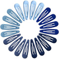 Small Hair Barrettes For Women No Slip Metal Snap Clips For Thin And Fine Hair,Matte Multiple Blue,20 PCS,1.97 x 0.5 Inch.