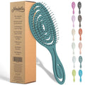 Ninabella Detangling Hair Brush for Women & Men - Does not Pull - Straightening Brushes for Straight & Curly Hair - Unique Spiral Hairbrush - Teal