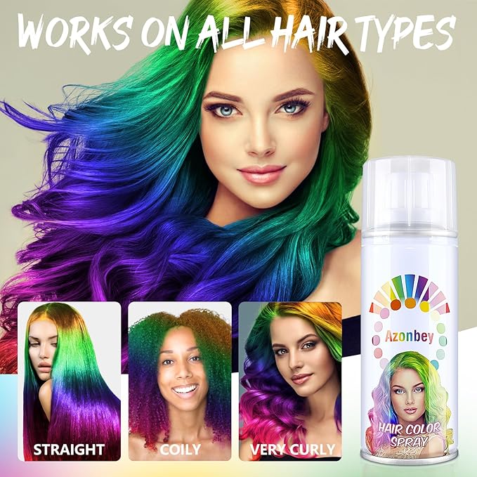 Halloween Hair Spray,Temporary Hair Color Spray for Women Kids Men,Washable Hairspray,Colored Hair Spray,Color Hairspray for Halloween,Party,Cosplay,Christmas Day (White)