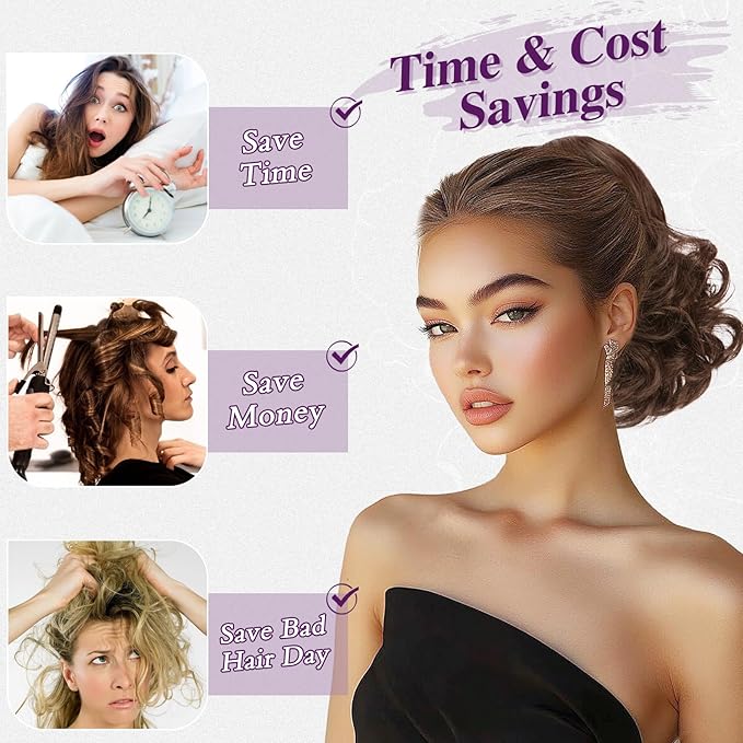 BARSDAR Drawstring Comb Clip Ponytail Extension - 10 Inch Short Clip in Hairpieces for Women - Synthetic Highlight Ponytail Extension Fake Pony Tails - Dark Brown with Highlights