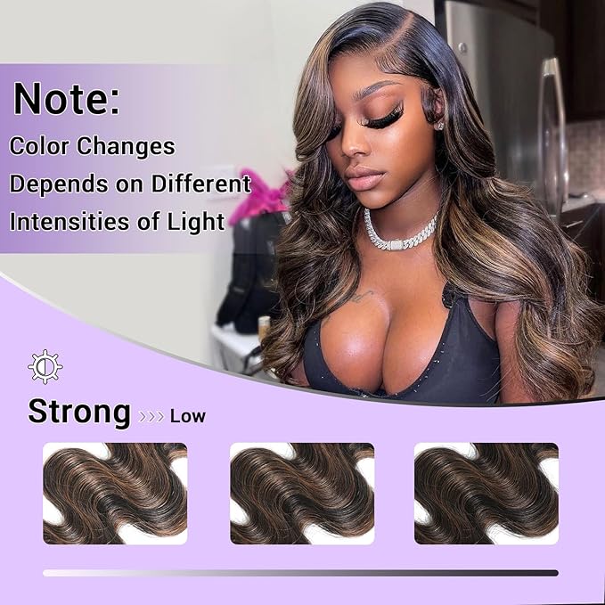 P1B/30 Human Hair Bundles Body Wave Highlight Brown Color Body Wave Bundle 100% Real Human Hair And True To Length 18 20 22 Inch 3 Pcs/Pack