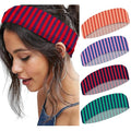 4pcs Striped Headbands for Women Wide Head Bands for Women's Hair Non Slip Wraps Elastic Stretchy Fashion Bandanas Workout Yoga Cute Hair Bands for Women's Hair Accessories