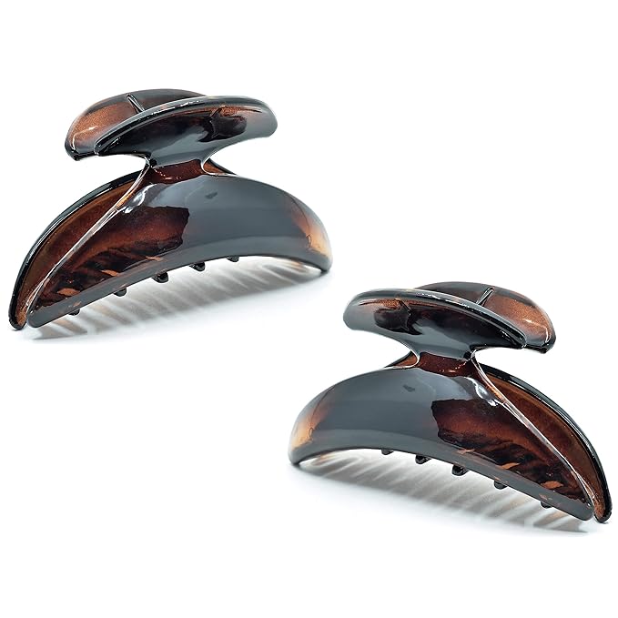 Camila Paris CP1143/2 French Hair Clip for Women, Set of 2 Small Girls Hair Claw Clips Jaw Fashion Durable and Styling Hair Accessories for Women, Strong Hold No Slip Grip, Made in France
