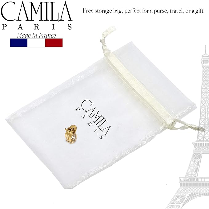 Camila Paris CP2913 French Hair Clip for Women, Set of 6 Extra Small Gold, Girls Hair Claw Clip Jaw Fashion Durable Styling Hair Accessories for Women, Ladies Strong Hold Grip Clamp, Made in France