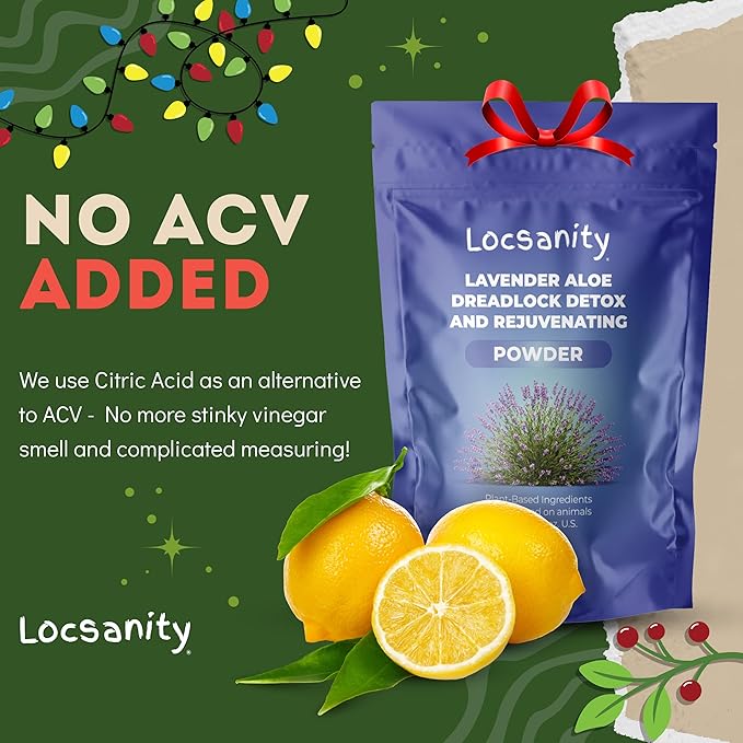 Locsanity Dreadlock Hair Scalp Detox - Deep Clean Dreadlock Powder, Cleansing Conditioner - Natural Hair Cleanser for Build Up - ACV Alternative, Loc Care and Maintenance Products