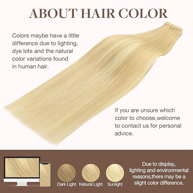 GOO GOO Tape in Hair Extensions Human Hair, 18AT60A Pearl Ash Blonde Highlights, 10inch 60g 40pcs, Skin Weft Seamless Invisible, Silky Straight with Thick Ends, Remy Human Hair