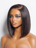 LUVME HAIR 10Inch Glueless Lace Front Bob Wig, 100% Human Hair, 13x5x1, Side Part, Straight, Modern, for Women