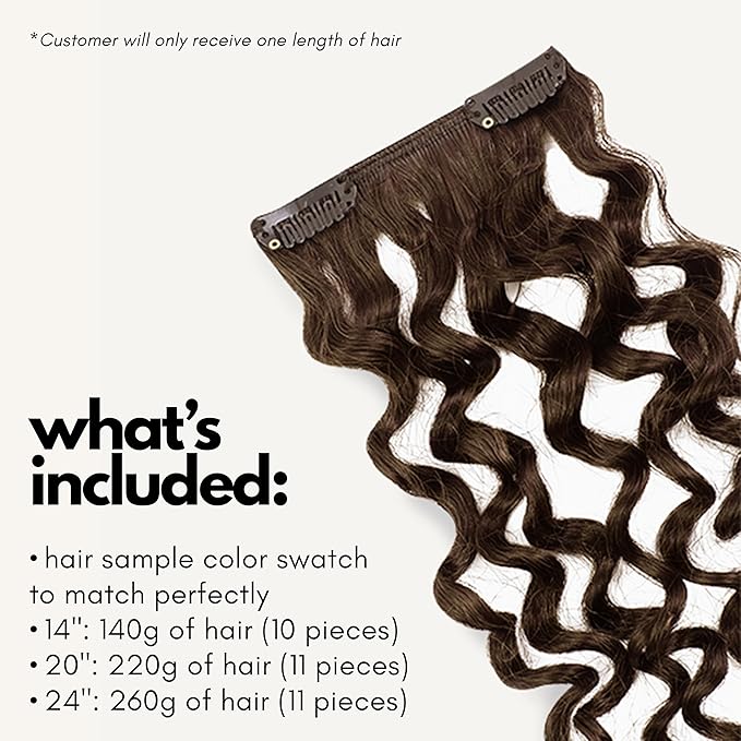 Irresistible Me 3A Curls Real Human Hair Extensions Clip Ins – 100% Human Hair Clip In Extensions for Length & Volume – Invisible Extension – Heat Resistant & Dyeable – Light Brown, 24 Inches