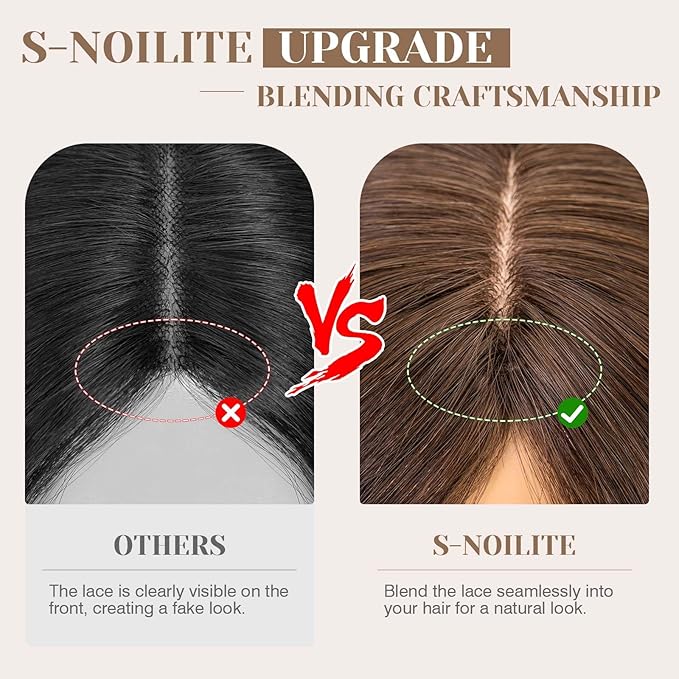 S-noilite Hair Toppers for Women Real Human Hair 3D 360° Cover Clip in 100% Real Human Hair Toppers 3″*4″ Clip in Silk Base 10 inch Dark Brown