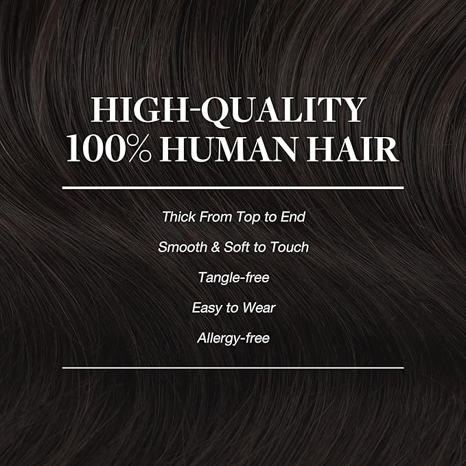 GOO GOO Clip in Hair Extensions Real Human Hair, Remy Human Hair Extensions Clip ins for Women, Natural Human Hair, 16inch 120g 7Pcs, 2 Dark Brown