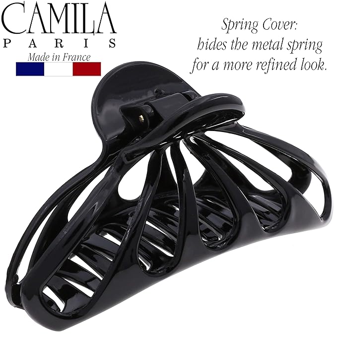 Camila Paris CP3053 2PK French Hair Clip for Women Thick Hair for Long Curly Wavy Hair, Girls Hair Claw Clips Fashion Styling Hair Accessories for Women, Strong Hold No Slip Grip, Made in France