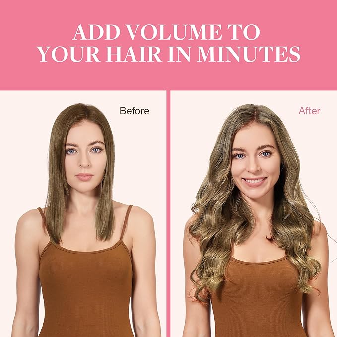 GOO GOO Clip in Hair Extensions Real Human Hair, Remy Human Hair Extensions Clip ins for Women, Natural Human Hair, 14inch 150g 9Pcs, 7 Bronde