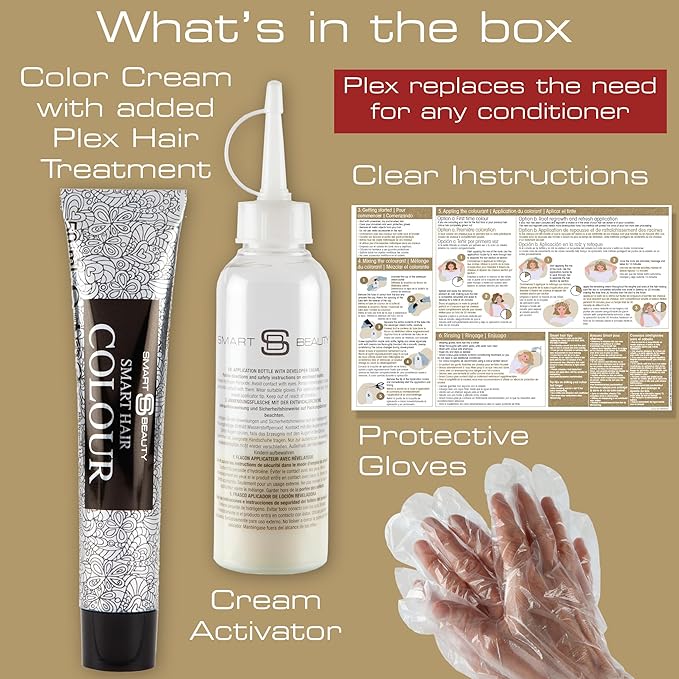 Smart Beauty Platinum Blonde Hair Dye Permanent, with Plex Anti-Breakage Technology that Protects Rebuilds Restores Hair Structure, Permanent Hair Colour, Bleach Hair Dye, Vegan, Cruelty Free