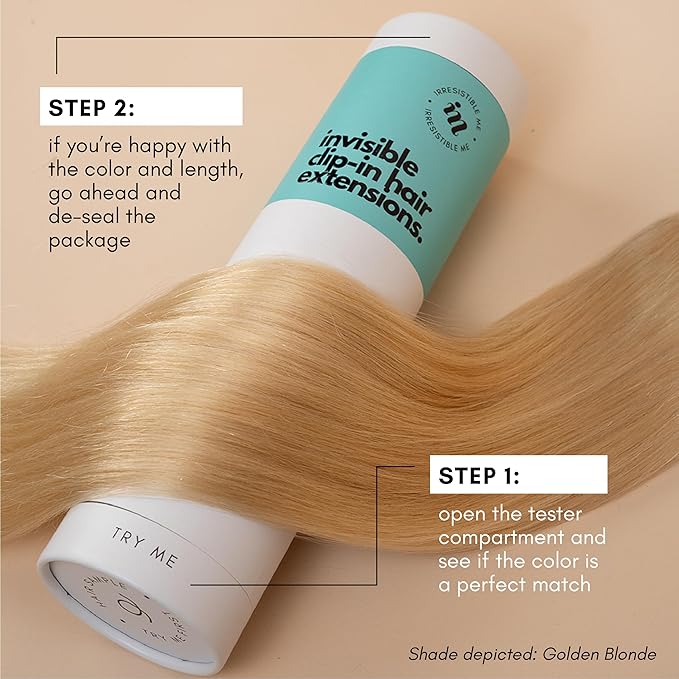 Irresistible Me Real Human Hair Extensions Clip Ins – 100% Human Hair Clip In Extensions for Length & Volume – Invisible Extension – Heat Resistant & Dyeable – Blonde Balayage, 14 Inches