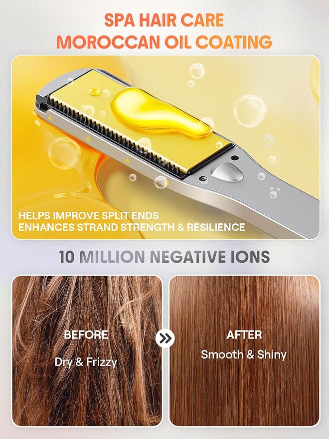 SHEGLAM Hair Straightener 1.5 inch Sleek Chic Wide Glide, 10 Million Negative Ion Flat Iron, 60s Quick Heating