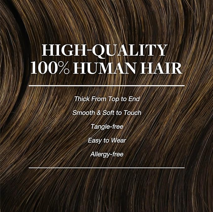 GOO GOO Clip in Hair Extensions Real Human Hair, Remy Human Hair Extensions Clip ins for Women, Natural Human Hair, 26inch 260g 9Pcs, #4A Chocolate Brown