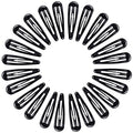 24 PCS 2.36 In Metal Snap Hair Barrettes For Women Water Drop Shape Hair Clips For Thick Thin Fine Hair,Bright Black
