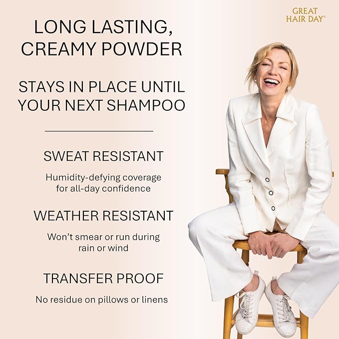 Joan Rivers Great Hair Day Root Touch Up Powder Duo - Fill-in Powder for Thicker, Fuller Looking Hair (Light Blonde)