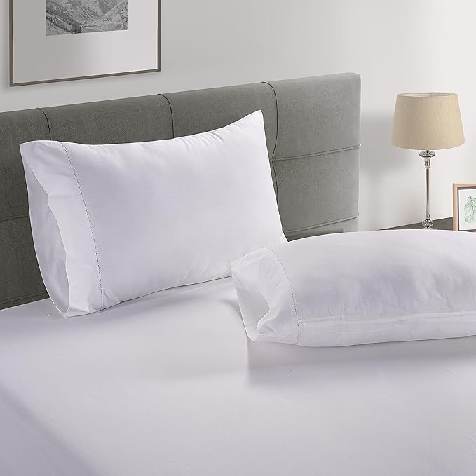 Lane Linen 100% Organic Cotton Pillow Cases King Size (20''x36'') King Size Set of 2 Certified Organic Cotton Pillowcases Set of 2 White Pillow Cases