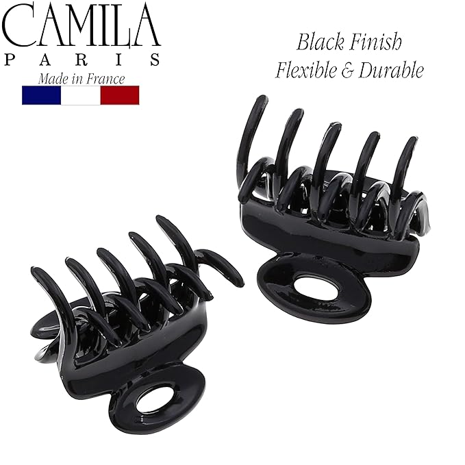 Camila Paris CP2/2 French Hair Clip for Women, Set of 2 Small 1 inch Girls Hair Claw Clips Jaw Fashion Durable and Styling Hair Accessories for Women, Strong Hold No Slip Grip, Made in France