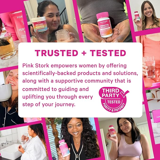 Pink Stork Postpartum Hair Loss Gummies | Biotin, Pantothenic Acid, Vitamin E, B6, B12 | Postnatal Hair Growth + Regrowth Support | Breastfeeding-Friendly | Postpartum Essentials | 60 Gummies
