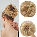 Large Messy Bun Hair Piece Curly Synthetic Extensions Scrunchies Fake Chignon Updo Hairpieces for Women Blonde Highlights