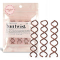 Kitsch Spiral Bobby Pins for Girls and Women - Hair Bun Maker | Rounded Tips, Chip-Resistant Bun Twist Spiral Hair Pins | Secure Hold All-Day | Ideal Gifts for Women - 3Pcs, Brown