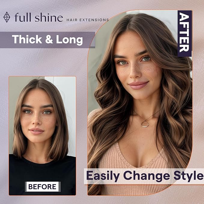 Full Shine Tape in Weft Hair Extensions Human Hair Color 2/60/2 Brown And Blonde Balayage Long Weft Wide Remy Invisible Tape in Human Hair Extensions for Women 22Inch 50G One Piece for Casual Outings